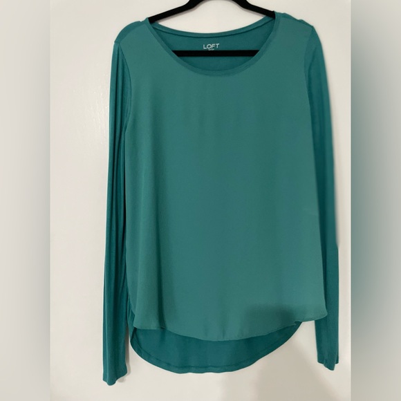 Loft Outlet Light Green Long Sleeve Shirt - Picture 3 of 3